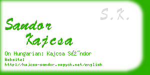 sandor kajcsa business card